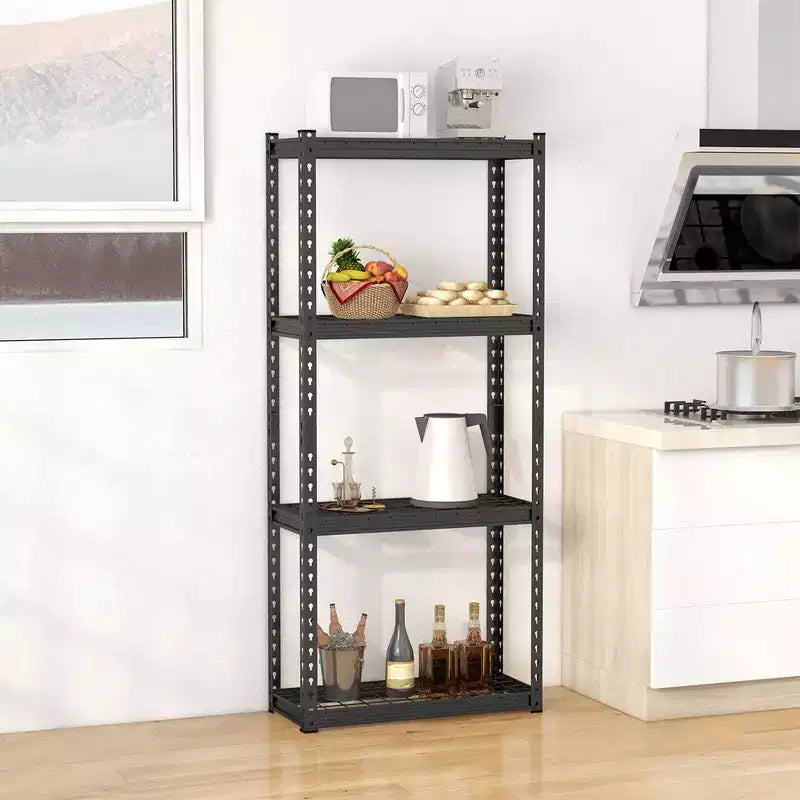 Costway Étagère métallique à 4 niveaux 1/2/3/4 PCS, robuste, avec pieds antidérapants, Noir