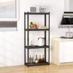 Costway Étagère métallique à 4 niveaux 1/2/3/4 PCS, robuste, avec pieds antidérapants, Noir