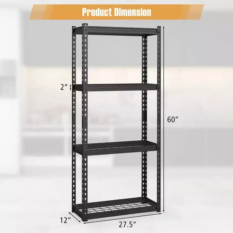 Costway Étagère métallique à 4 niveaux 1/2/3/4 PCS, robuste, avec pieds antidérapants, Noir