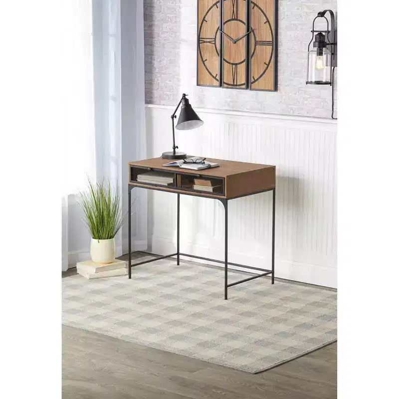 Bureau de style ferme industriel avec rangement de la collection Lakeside