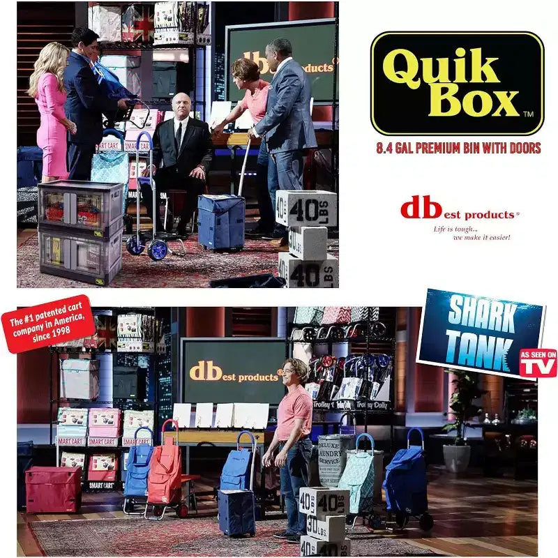 dbest products Quik Box Bacs de rangement empilables avec portes Organisateur pliable et conteneur pliable - 31,8 L