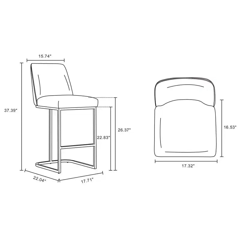 Tabouret de bar Serena en similicuir et métal, hauteur comptoir, par Manhattan Comfort