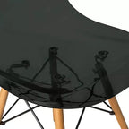 LeisureMod Cresco (Lot de 2) Chaises de salle à manger modernes en acrylique du milieu du siècle avec pieds Eiffel en bois  Chaises de cuisine et de salle à manger