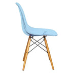 LeisureMod Cresco (Lot de 2) Chaises de salle à manger modernes en acrylique du milieu du siècle avec pieds Eiffel en bois  Chaises de cuisine et de salle à manger
