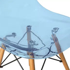 LeisureMod Cresco (Lot de 2) Chaises de salle à manger modernes en acrylique du milieu du siècle avec pieds Eiffel en bois  Chaises de cuisine et de salle à manger