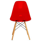 LeisureMod Cresco (Lot de 2) Chaises de salle à manger modernes en acrylique du milieu du siècle avec pieds Eiffel en bois  Chaises de cuisine et de salle à manger