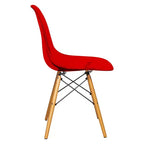 LeisureMod Cresco (Lot de 2) Chaises de salle à manger modernes en acrylique du milieu du siècle avec pieds Eiffel en bois  Chaises de cuisine et de salle à manger