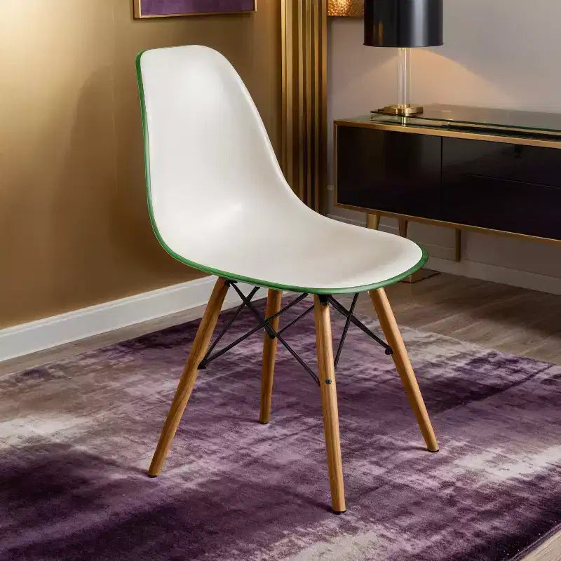 LeisureMod Cresco (Lot de 2) Chaises de salle à manger modernes en acrylique du milieu du siècle avec pieds Eiffel en bois  Chaises de cuisine et de salle à manger