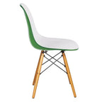 LeisureMod Cresco (Lot de 2) Chaises de salle à manger modernes en acrylique du milieu du siècle avec pieds Eiffel en bois  Chaises de cuisine et de salle à manger