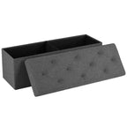 JIONJOY Pouf rectangulaire capitonné standard large de 43 po avec rangement | Gris