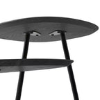 Table Basse Multi-Niveaux 3 Étages LeisureMod - Grain de Bois Blanc et Métal Noir