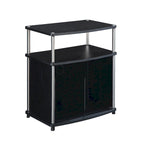 Meuble TV en verre, simple, 26 po, Noir/Blanc/Cerisier/Gris patiné/Bouleau imitation