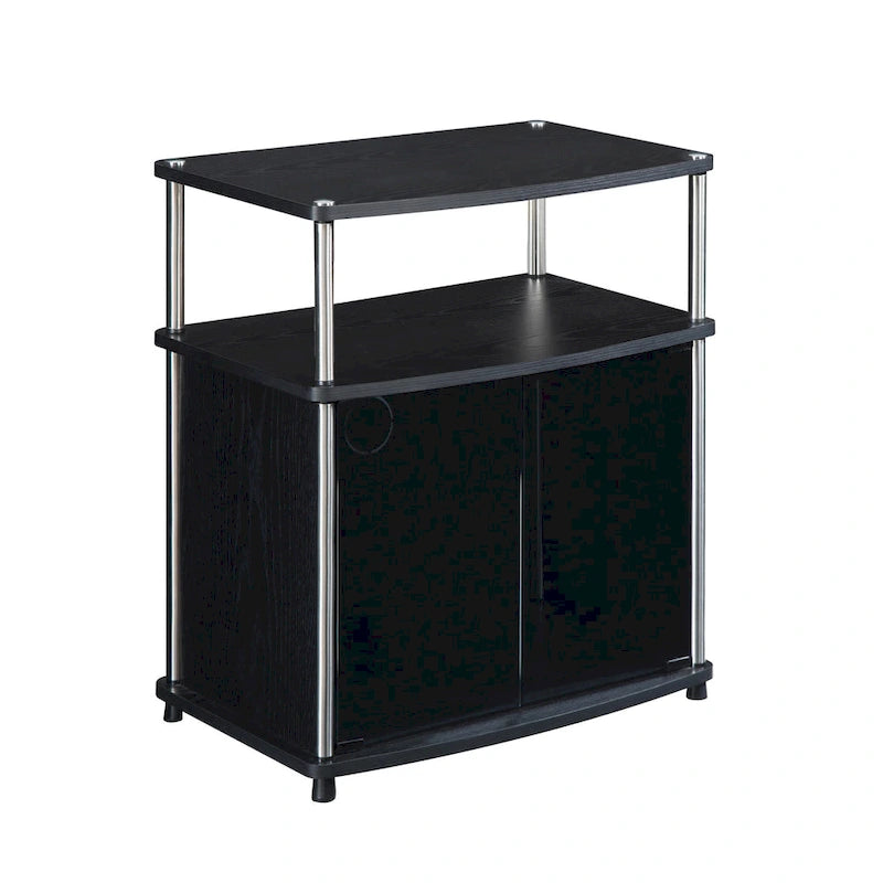 Meuble TV en verre, simple, 26 po, Noir/Blanc/Cerisier/Gris patiné/Bouleau imitation