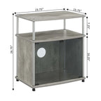 Meuble TV en verre, simple, 26 po, Noir/Blanc/Cerisier/Gris patiné/Bouleau imitation