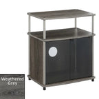 Meuble TV en verre, simple, 26 po, Noir/Blanc/Cerisier/Gris patiné/Bouleau imitation