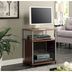 Meuble TV en verre, simple, 26 po, Noir/Blanc/Cerisier/Gris patiné/Bouleau imitation