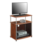Meuble TV en verre, simple, 26 po, Noir/Blanc/Cerisier/Gris patiné/Bouleau imitation