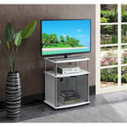 Meuble TV en verre, simple, 26 po, Noir/Blanc/Cerisier/Gris patiné/Bouleau imitation