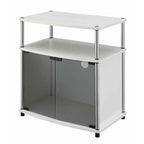 Meuble TV en verre, simple, 26 po, Noir/Blanc/Cerisier/Gris patiné/Bouleau imitation