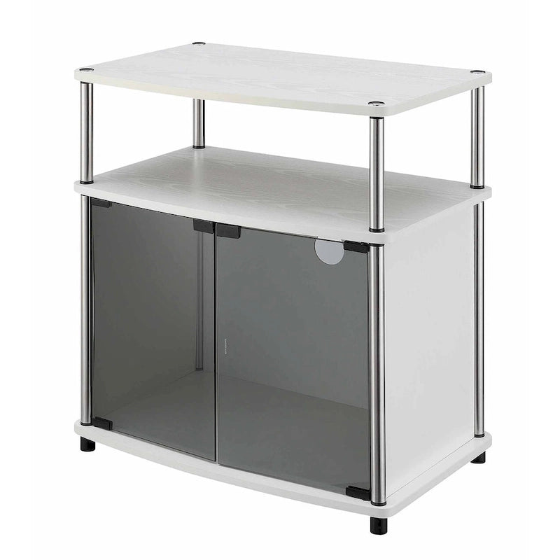Meuble TV en verre, simple, 26 po, Noir/Blanc/Cerisier/Gris patiné/Bouleau imitation