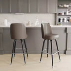 Emma et Oliver - Lot de 2 tabourets de bar en métal avec siège baquet pivotant