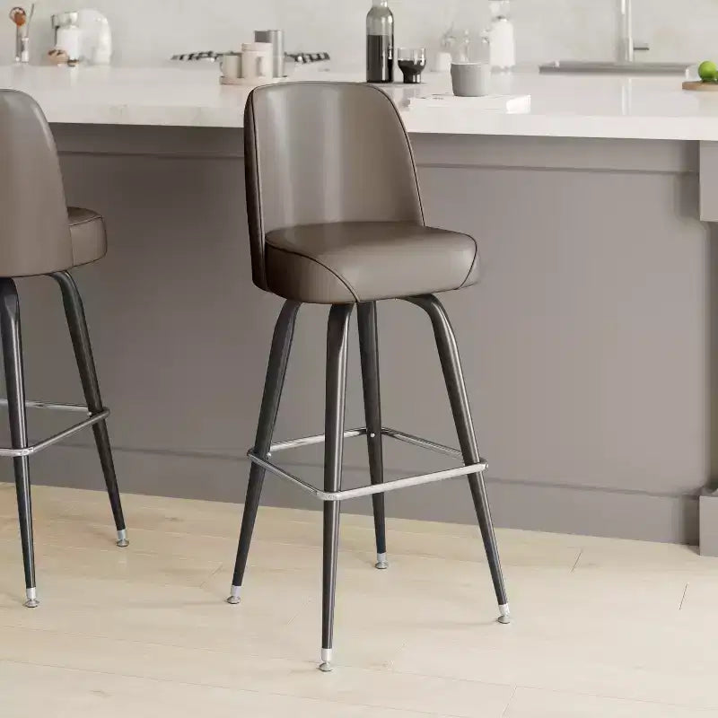 Emma et Oliver - Lot de 2 tabourets de bar en métal avec siège baquet pivotant