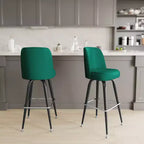 Emma et Oliver - Lot de 2 tabourets de bar en métal avec siège baquet pivotant
