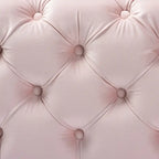 Ottoman en velours bordeaux / rose / beige / bleu / gris avec pieds dorés – Siège simple