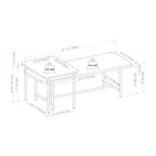 Lot de 2 tables basses gigognes en noyer foncé/doré et chêne côtier/noir