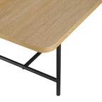 Lot de 2 tables basses gigognes en noyer foncé/doré et chêne côtier/noir