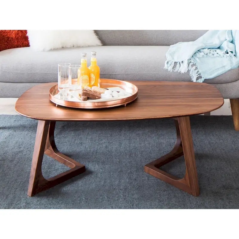 Table basse Mid-Century Modern, Noyer / Frêne noir, 1 place