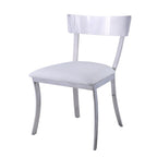 Chaises de salle à manger à dossier incurvé en similicuir blanc / gris, lot de 2