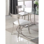 Chaises de salle à manger à dossier incurvé en similicuir blanc / gris, lot de 2