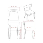Chaises de salle à manger à dossier incurvé en similicuir blanc / gris, lot de 2