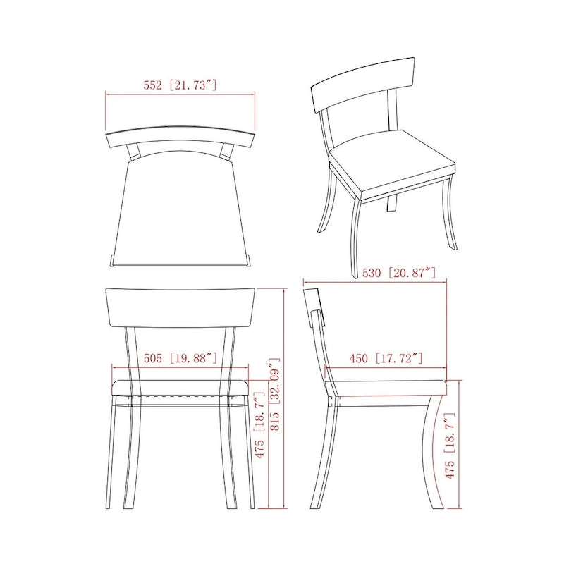 Chaises de salle à manger à dossier incurvé en similicuir blanc / gris, lot de 2