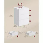 VASAGLE Table de chevet avec station de recharge, Table d'appoint avec 3 tiroirs, 2 prises secteur, 2 ports USB, Façades de tiroirs biseautées