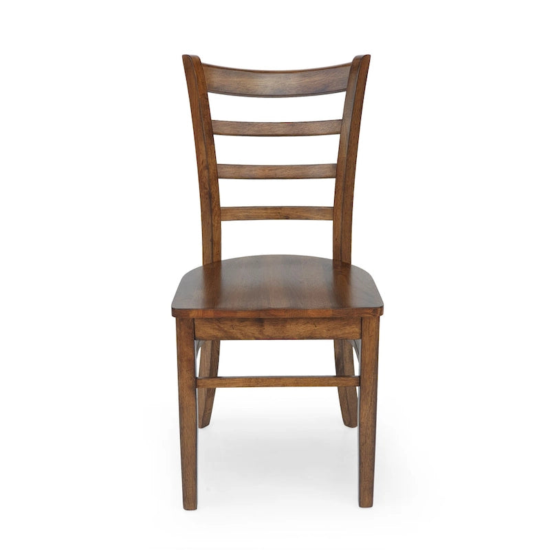 Chaise de salle à manger Antique Brown / Matte Black Ladder Back, lot de 6