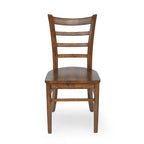 Chaise de salle à manger Antique Brown / Matte Black Ladder Back, lot de 6
