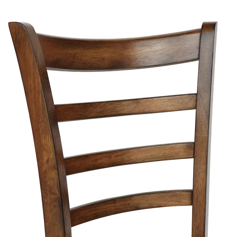 Chaise de salle à manger Antique Brown / Matte Black Ladder Back, lot de 6
