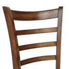 Chaise de salle à manger Antique Brown / Matte Black Ladder Back, lot de 6