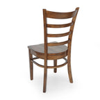 Chaise de salle à manger Antique Brown / Matte Black Ladder Back, lot de 6