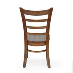 Chaise de salle à manger Antique Brown / Matte Black Ladder Back, lot de 6