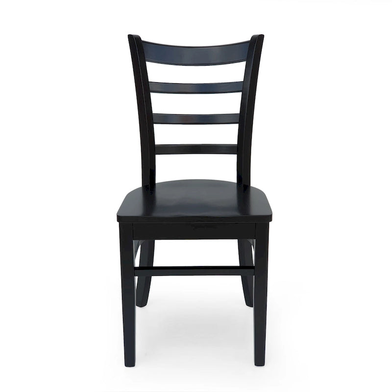 Chaise de salle à manger Antique Brown / Matte Black Ladder Back, lot de 6
