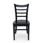 Chaise de salle à manger Antique Brown / Matte Black Ladder Back, lot de 6