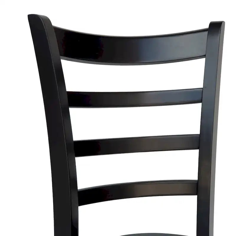 Chaise de salle à manger Antique Brown / Matte Black Ladder Back, lot de 6