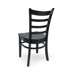 Chaise de salle à manger Antique Brown / Matte Black Ladder Back, lot de 6