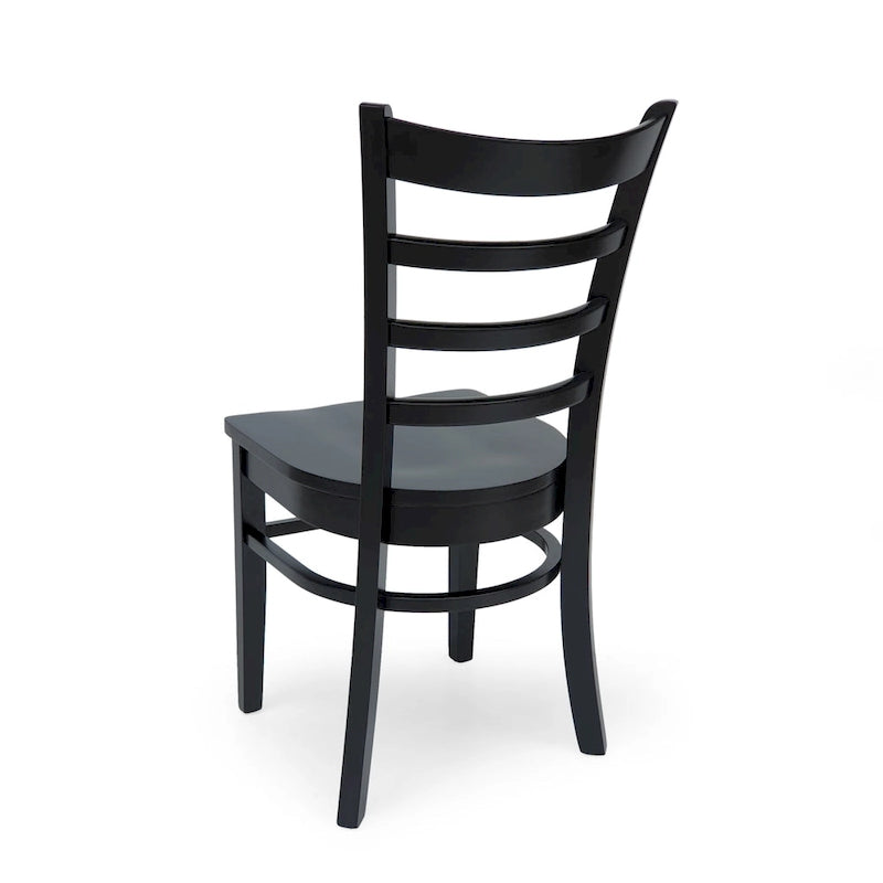 Chaise de salle à manger Antique Brown / Matte Black Ladder Back, lot de 6