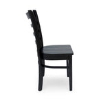 Chaise de salle à manger Antique Brown / Matte Black Ladder Back, lot de 6