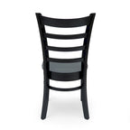 Chaise de salle à manger Antique Brown / Matte Black Ladder Back, lot de 6