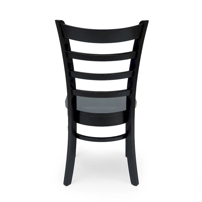 Chaise de salle à manger Antique Brown / Matte Black Ladder Back, lot de 6